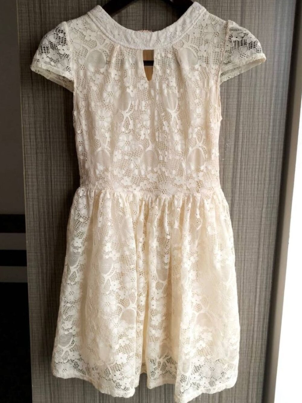 Cream Floral Mini Dress